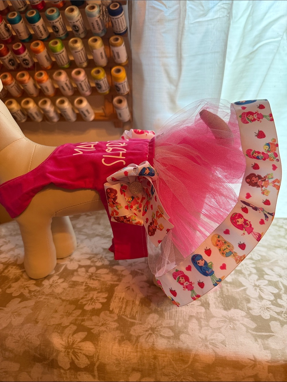 NWOT Handmade Strawberry shortcake dog dress